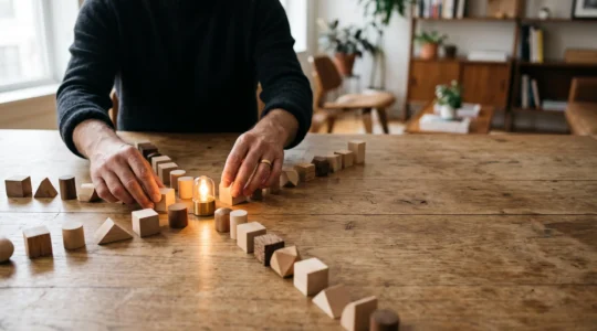 Entrepreneur organisant des elements epars de communication en une strategie coherente avec un budget limite